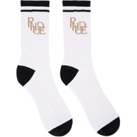 루드 Rhude White & Black Scribble Logo Socks 241923M220021