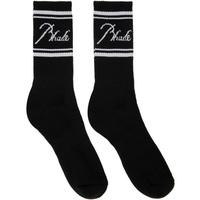 루드 Rhude Black Script Logo Socks 241923M220022