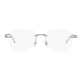 몽블랑 Silver Aviator Glasses 241926M133001