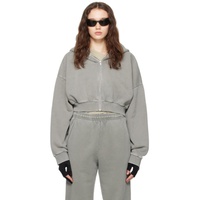Entire Studios Gray Cropped Hoodie 241940F097005