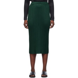 플리츠 플리즈 이세이 미야케 PLEATS PLEASE 이세이 미야케 ISSEY MIYAKE Green Basics Midi Skirt 241941F092003