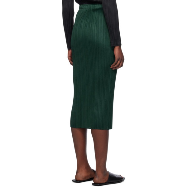  플리츠 플리즈 이세이 미야케 PLEATS PLEASE 이세이 미야케 ISSEY MIYAKE Green Basics Midi Skirt 241941F092003