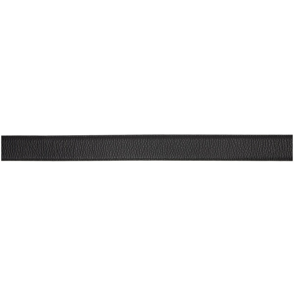  Emporio Armani Black Pebbled Leather Reversible Belt 241951M131003
