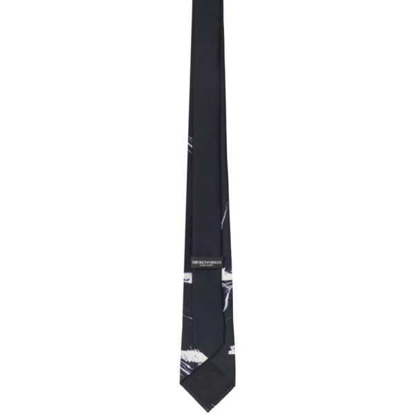  Emporio Armani Black Cravatta Stampata Tie 241951M158002