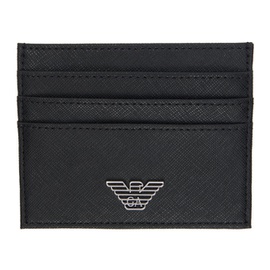 Emporio Armani Black Regenerated Faux-Leather Card Holder 241951M163000