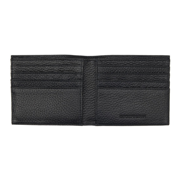  Emporio Armani Black Tumbled Leather Wallet 241951M164002