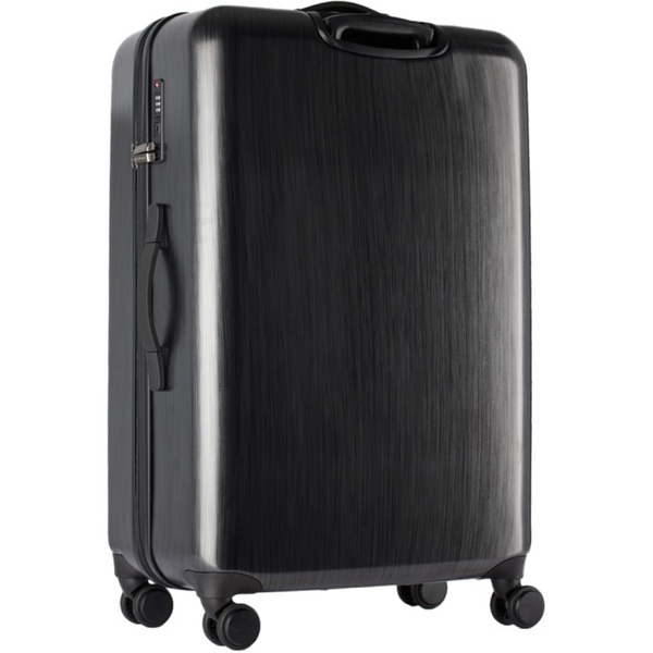  Emporio Armani Gray Embossed Eagle Large Suitcase 241951M173002