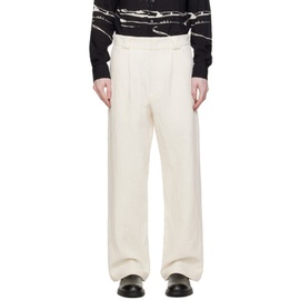 Emporio Armani 오프화이트 Off-White Pleated Trousers 241951M191010