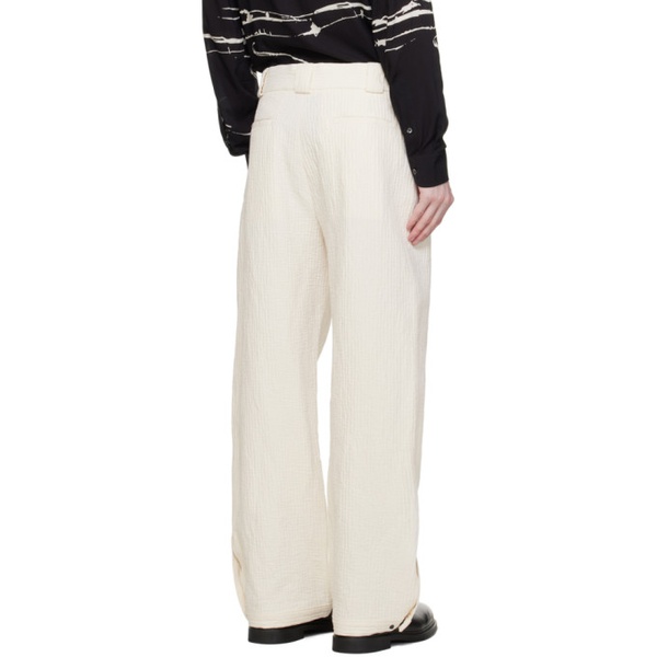  Emporio Armani 오프화이트 Off-White Pleated Trousers 241951M191010