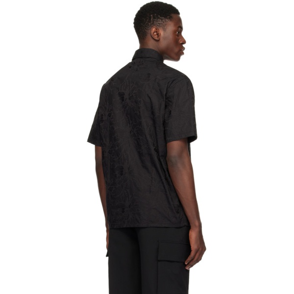  Emporio Armani Black Spread Collar Shirt 241951M192020