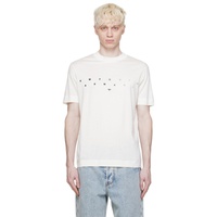 Emporio Armani 오프화이트 Off-White Embroidered T-Shirt 241951M213010