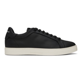Emporio Armani Black Supple Leather Sneakers 241951M237000