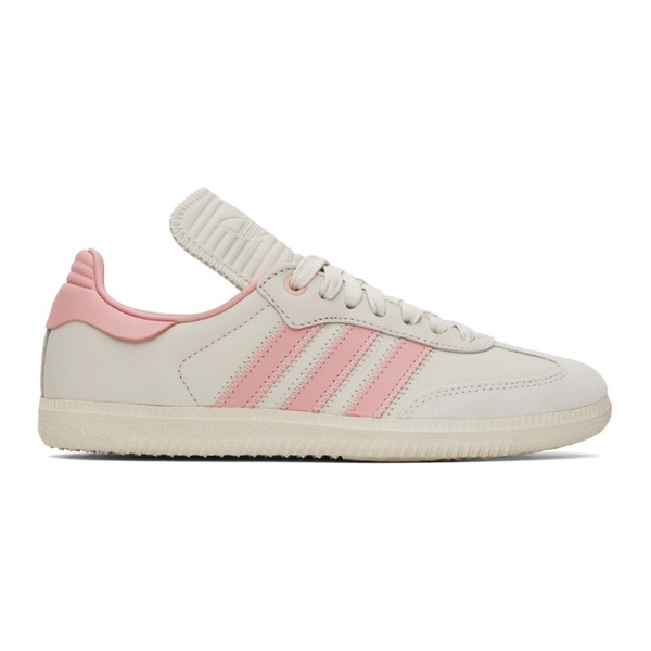 아디다스 아디다스 오리지널 Adidas Originals 오프화이트 Off-White & Pink Humanrace Samba Sneakers 241956F128000
