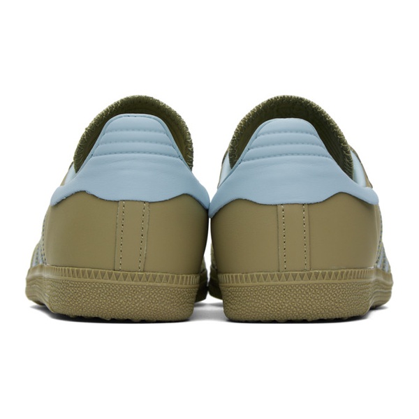 아디다스 아디다스 오리지널 Adidas Originals Taupe & Blue Humanrace Samba Sneakers 241956F128001