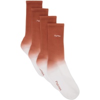 Palmes Two-Pack Orange Stained Socks 241963M220002