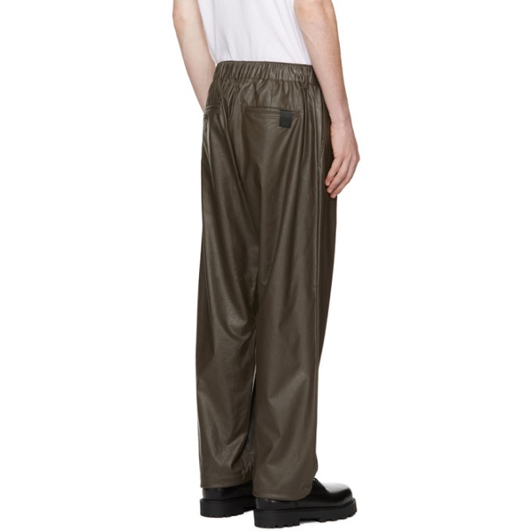  엔 할리우드 N.Hoolywood Brown Wide Faux-Leather Trousers 241992M189000