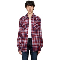 COUT DE LA LIBERTE Red & Navy Steve Plaid Shirt 242006M192002