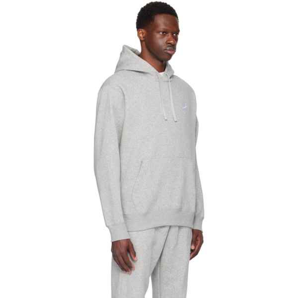 나이키 Nike Gray Embroidered Hoodie 242011M202023
