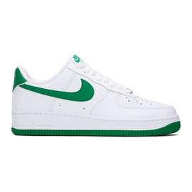 Nike White & Green Air Force 1 07 Sneakers 242011M237050