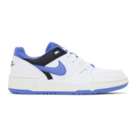 Nike White & Blue Full Force Low Sneakers 242011M237064