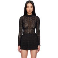 Marine Serre Black Moon Diamond Mesh Second Skin Top 242020F099010
