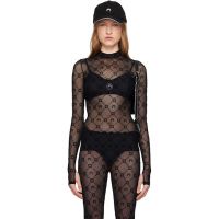 Marine Serre Black Moonogram Second Skin Turtleneck 242020F110018