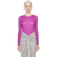 Marine Serre Purple Moon Printed Second Skin Long Sleeve T-Shirt 242020F110036