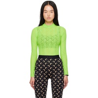 Marine Serre Green Moon Diamond Second Skin Long Sleeve T-Shirt 242020F110043