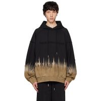 Feng Chen Wang Black & Khaki Tie-Dye Hoodie 242107M202001