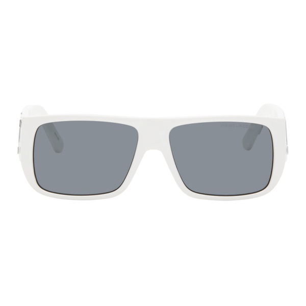 마크제이콥스 마크 제이콥스 Marc Jacobs White Text Logo Rectangular Sunglasses 242190F005000