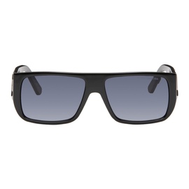 마크 제이콥스 Marc Jacobs Black Text Logo Rectangular Sunglasses 242190F005001