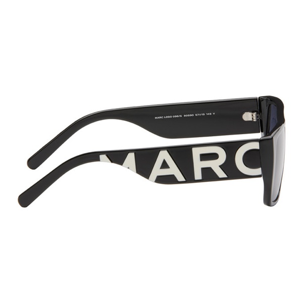 마크제이콥스 마크 제이콥스 Marc Jacobs Black Text Logo Rectangular Sunglasses 242190F005001
