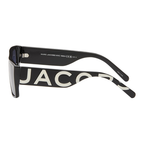마크제이콥스 마크 제이콥스 Marc Jacobs Black Text Logo Rectangular Sunglasses 242190F005001