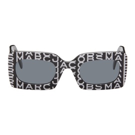 마크 제이콥스 Marc Jacobs Black & White Monogram Rectangular Sunglasses 242190F005010