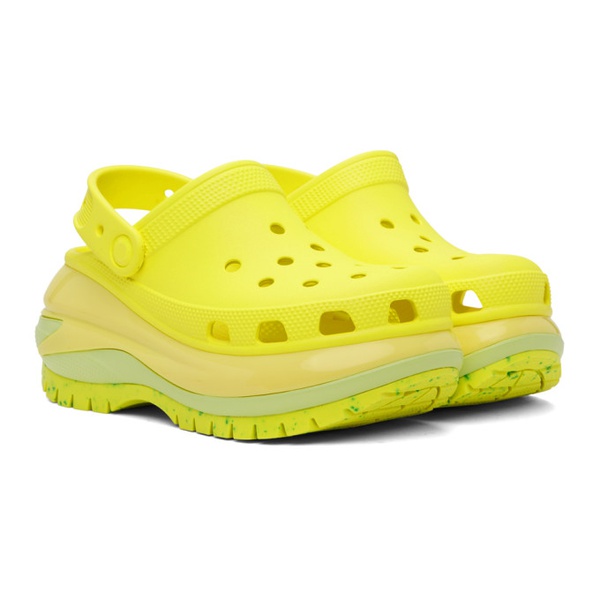 크록스 Crocs Yellow Mega Crush Clogs 242209F121017