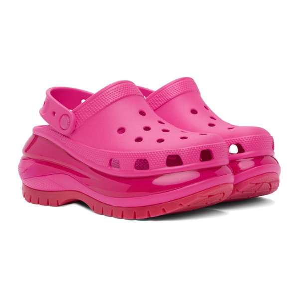 크록스 Crocs Pink Mega Crush Clogs 242209F121018