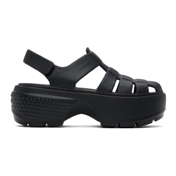 크록스 Crocs Black Stomp Fisherman Sandals 242209F124001