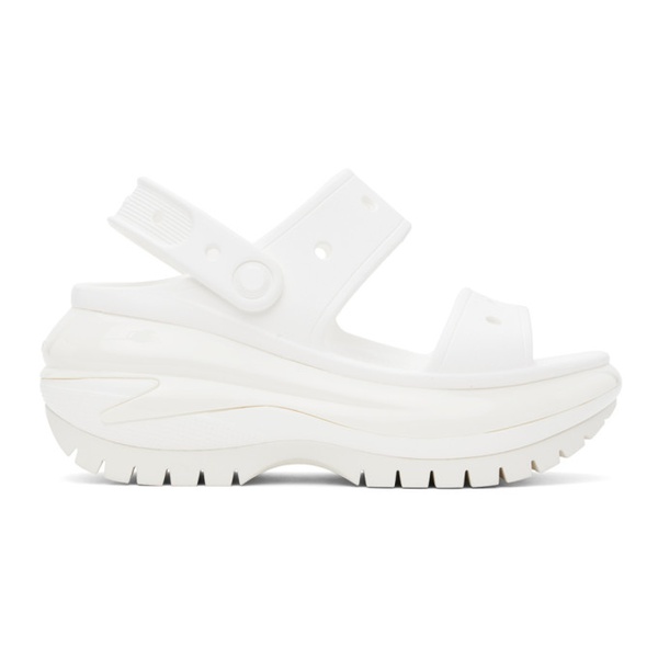 크록스 Crocs White Mega Crush Sandals 242209F124020