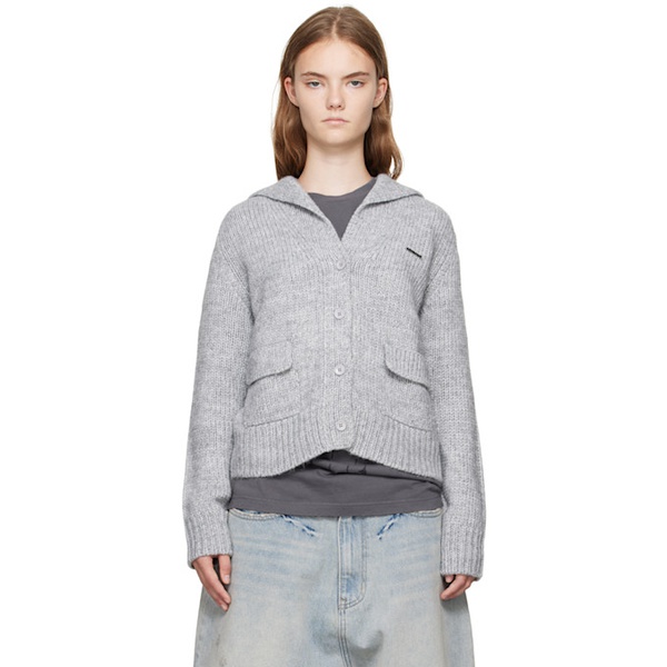 We11done Gray Sailor Cardigan 242327F095008