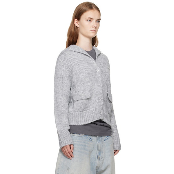 We11done Gray Sailor Cardigan 242327F095008