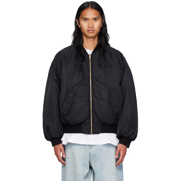 We11done Black Destroyed Bomber Jacket 242327M175001