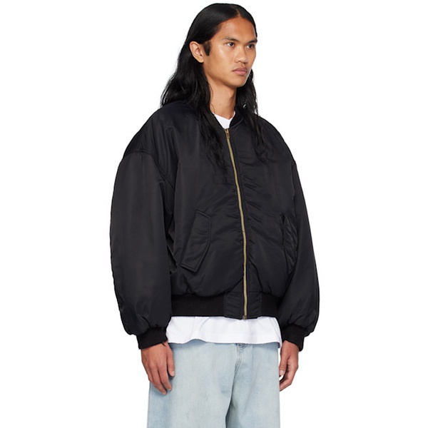 We11done Black Destroyed Bomber Jacket 242327M175001