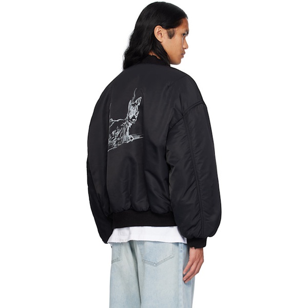 We11done Black Destroyed Bomber Jacket 242327M175001