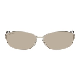 발렌시아가 Balenciaga Silver Rectangular Sunglasses 242342F005005