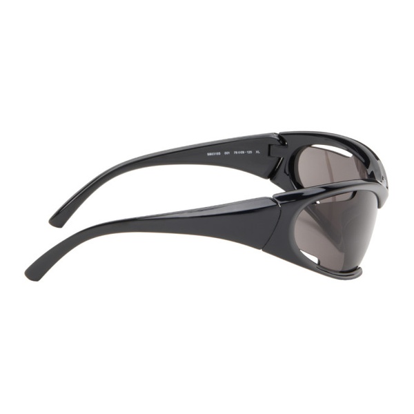발렌시아가 발렌시아가 Balenciaga Black Dynamo Rectangle Sunglasses 242342F005012