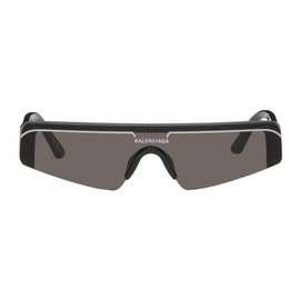 발렌시아가 Balenciaga Black Ski Rectangle Sunglasses 242342F005027