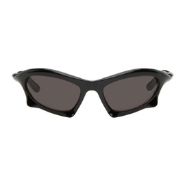 발렌시아가 Balenciaga Black Bat Rectangle Sunglasses 242342F005030