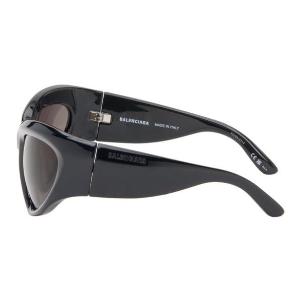 발렌시아가 발렌시아가 Balenciaga Black Wrap D-Frame Sunglasses 242342F005031
