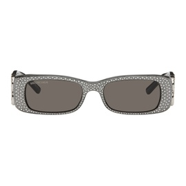 발렌시아가 Balenciaga Black Dynasty Rectangle Sunglasses 242342F005041