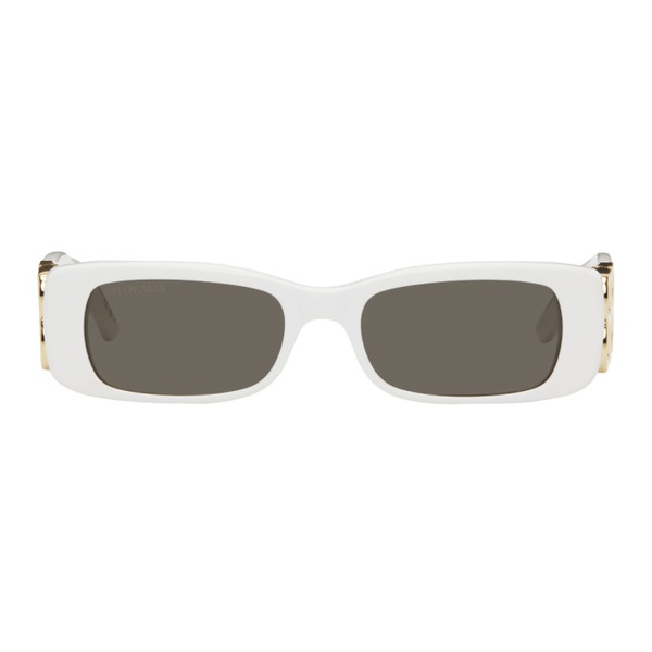 발렌시아가 발렌시아가 Balenciaga White Dynasty Rectangle Sunglasses 242342F005043